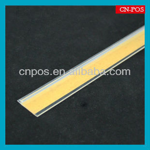 supermarket plastic rail with adhesive tape/magnet tape
