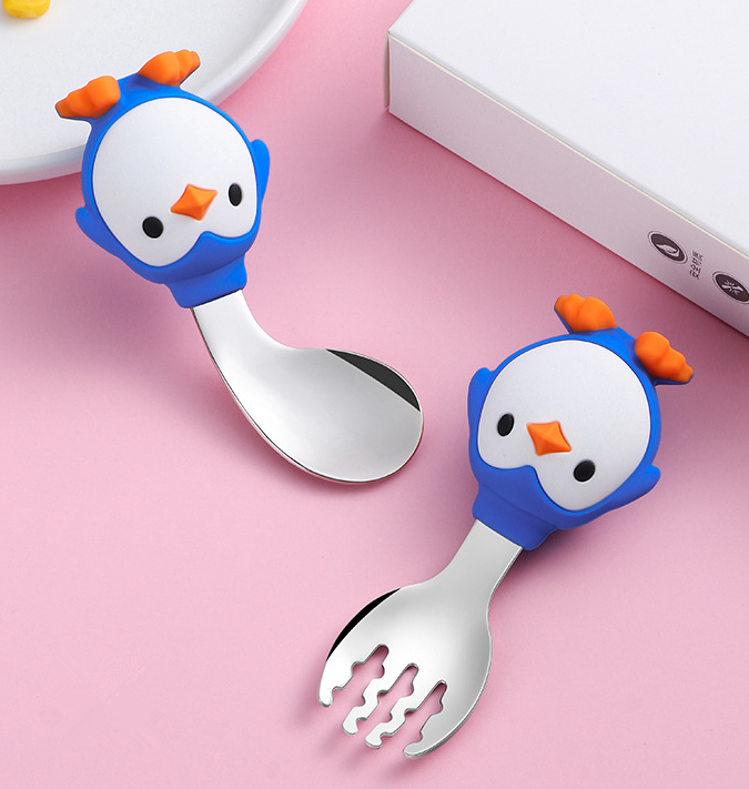 Silicone Stainless Steel Spoon Fork Set Utensils