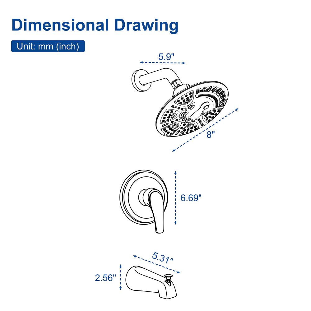 Concealed shower set 88057b 5