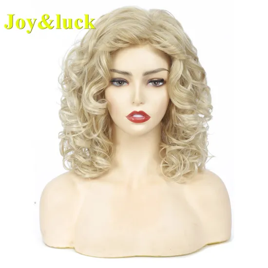 Brown Ombre Golden Blond Wholesale Wigs for Women Cosplay Party Ladies Hair Party Natural Curly Ombre Blonde Synthetic Hair Wigs