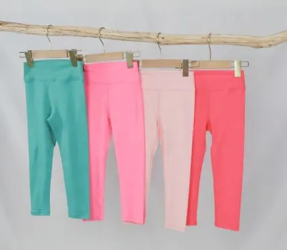 FOCUS Hot Selling Solid Color Elastic Sweatpants for Little Girls