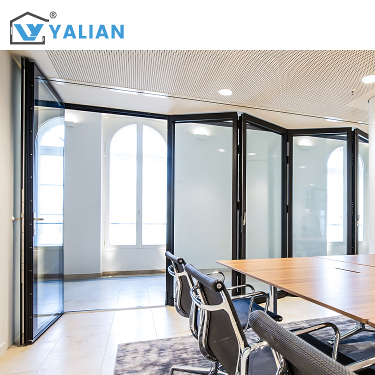 Aluminium Bifold Doors Double Tempered Glass Customizable