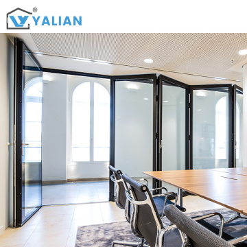 Modern Style Exterior Aluminum Folding Door Tempered Glass