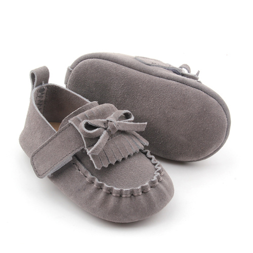 Mocassins bébé en cuir unisexe à enfiler sur des chaussures pour tout-petits