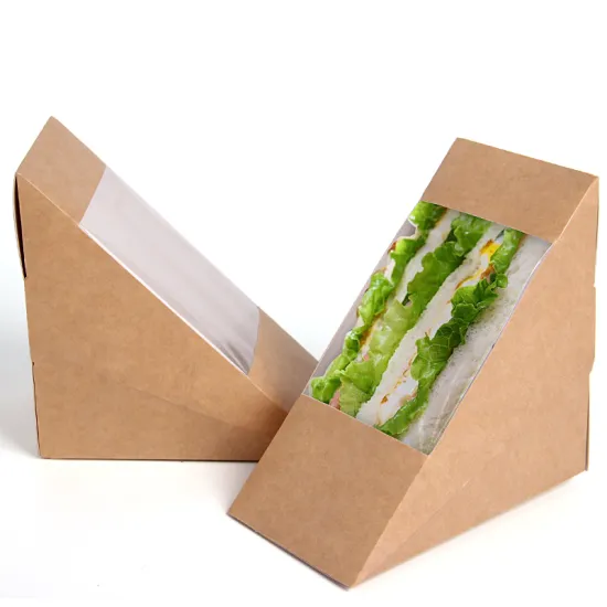 Biodegradable Paper Sandwich Box with PLA Window: Eco-Friendly Food Packaging Solution