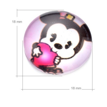 18mm Handmade Photo Bear flat back handmade photo frozen glass cabochon dome jewelry setting