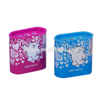 Three-hole Kids Cartoon Students Pencil Sharpener