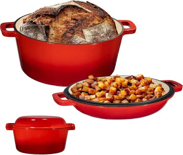 Dutch Oven Cast Iron Enameled Non-Stick Cookware Casserole Pot