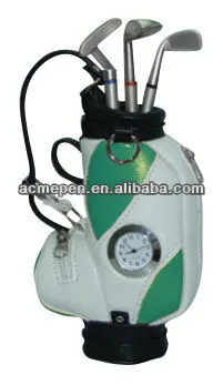 Novelty Design 3pcs Golf pen and Metal Pen Holder