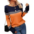 Women Autumn Winter Colorblock Pullover