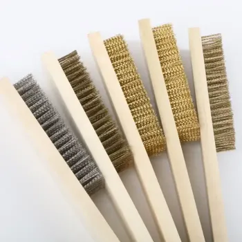 Wood Handle Metal Wire Brush - Rust Removal Grinding Polishing Cleaning Tool Supplies