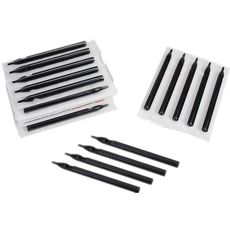 50PCS Black Tattoo Long Tips 9DT Disposable Plastic Long Tattoo Tips Nozzle Tube 9D For Tattoo Supplies Free Shipping