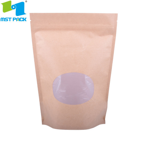 eco friendly makeup bag food grade kraft paper bags with window