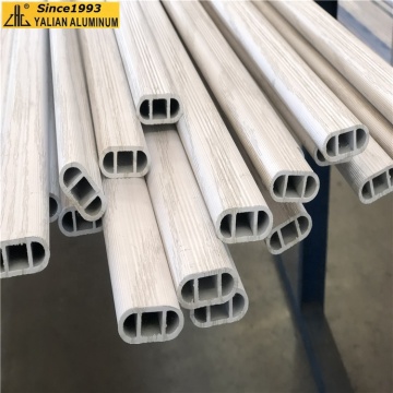 Wood Effect Flat Oval Aluminum Tube for Bedroom Wardrobe Closets