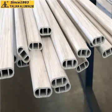 Wood Effect Flat Oval Aluminum Tube for Bedroom Wardrobe Closets