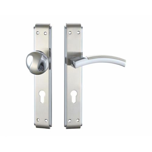 Long life aluminum door handle on plate