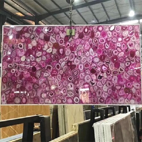 pink agate stone slab for background
