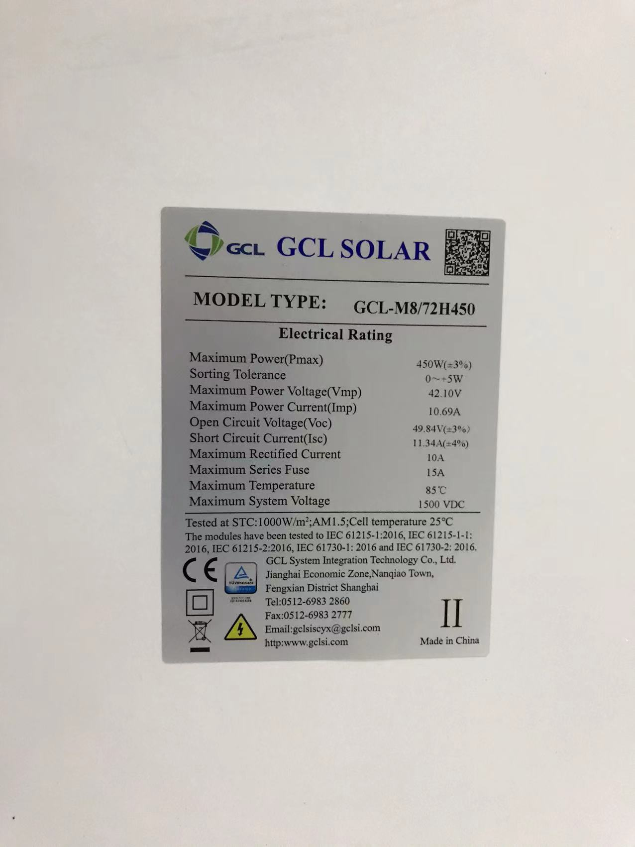 Solar Panel Single Crystal 450W