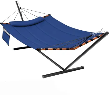 Large 2 Person Hammock with Stand - 55x79In, 450LB Capacity