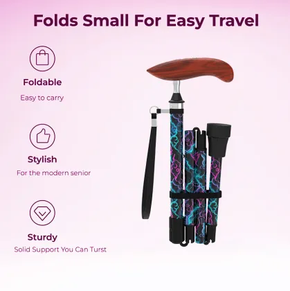 Strong Load-Bearing Folding Walking Stick