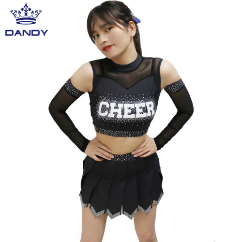 Zwarte cheerleading uniformen danskleding
