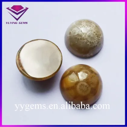 High Quality Natural Chrysanthemum Yellow Stone Jade Coral Jewelry Gemstone
