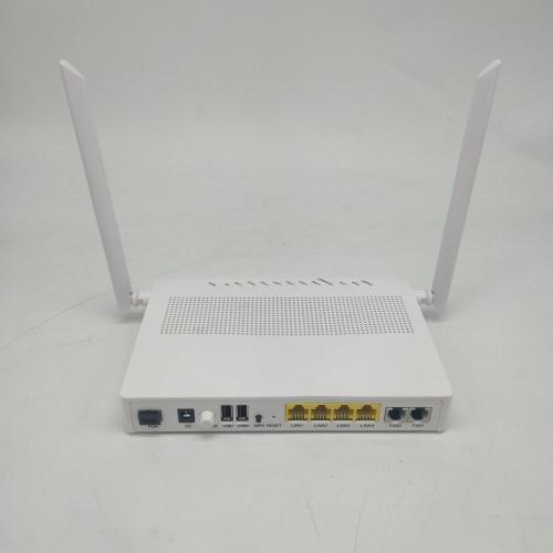 التردد المزدوج GPON 4GE 2POTS 2USB WIFI ONU