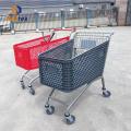 Plastic Shopping Cart American Red Color Plastic Supermarket Shopping Trolley Supplier