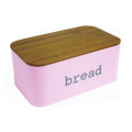 صندوق خبز مستطيل صغير مع غطاء خيزران رفيع