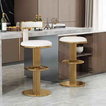 Wholesale Leather Top Iron Bar Chairs: Modern Gold High Bar Stools