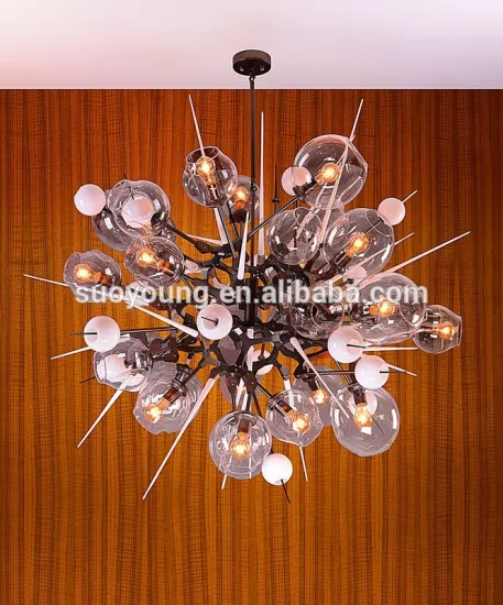 Big Size Modern Living Room glass metal Pendant Round Lights MD8115-28