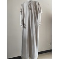 Moroccan Men Cotton Blend Delicate Embroidery Grey
