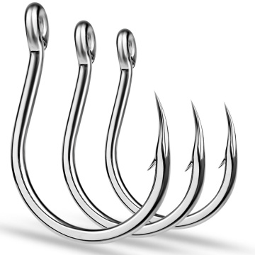 High Carbon Steel Barbed Jig Hooks - 10pcs/pack Fine Processed Seawater Fishing Hooks