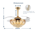 High quality invisible crystal luxury ceiling fan