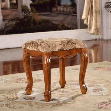 Handmade vintage wooden foot stool chair