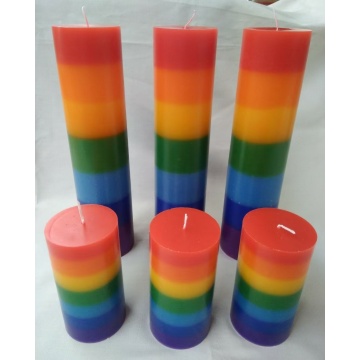 Розная маляўнічая свечка -свечка Вясёлкавая свечка