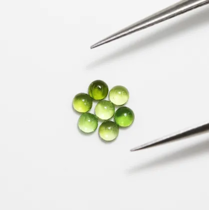 Natural Green Tourmaline Round Shape Fresh Green Gemstones