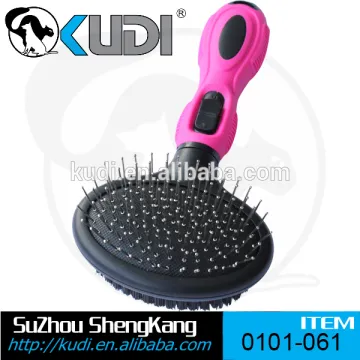 Double Sided Pin and Bristle Brush with Round Replaceable Head