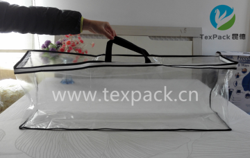Customized clear plastic PVC0.08mm mattress bags for bedding with handle