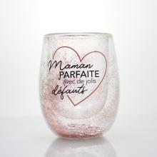 Double Wall Tumbler Stemless Pink Glitter Drinking Cup