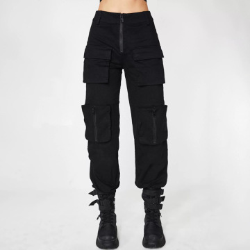 OEM Customized Wholesale Black Cargo Pants Women Custom