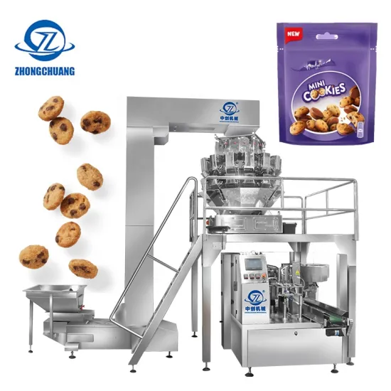 Chocolate Chip Cookie Packing Machine for Stand Up Kraft Paper Bags