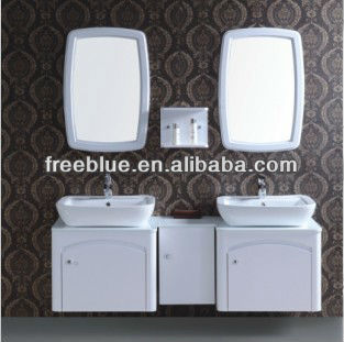 U-pvc bathroom vanity with double basin