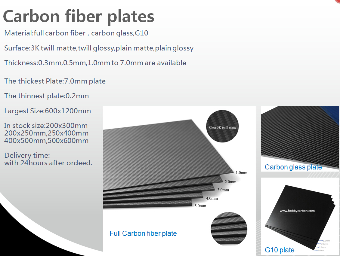 Tablero de fibra de carbono UVA CNC Toy Hobby