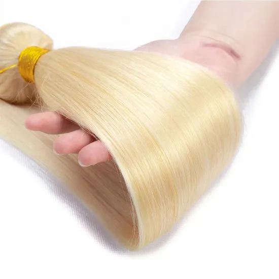 613 Blonde Virgin Human Hair,613 Cuticle Aligned Hair Bundles With Frontal,Blonde Virgin Human Hair 613 Bundles With Closure