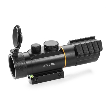 LUGER 3X42RD Tactical 3x42 Red Dot Sight with Bubble Level, Picatinny Mount, for Hunting