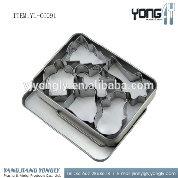 Different funny shape with tin Box 6 Piece mini Cookie Cutter Set