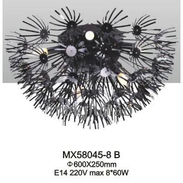 Aluminium ceiling lamp, with flower decoration