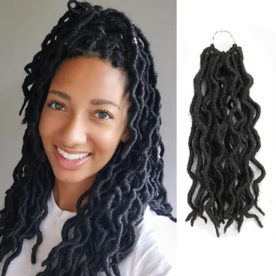 Short Goddess Faux Locs Crochet Hair 12Inch Synthetic Wave Gypsy Hair Ombre Braiding Hair Extensions
