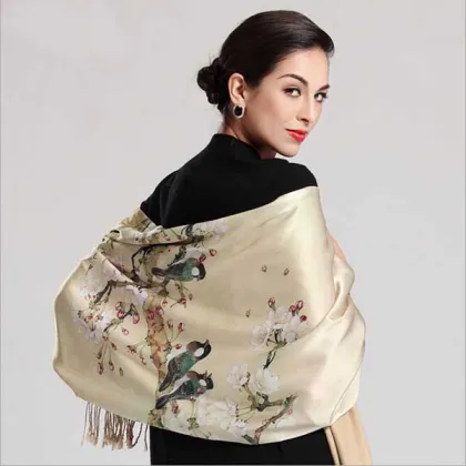 The new high-grade double-sided brushed warm winter scarf silk scarf